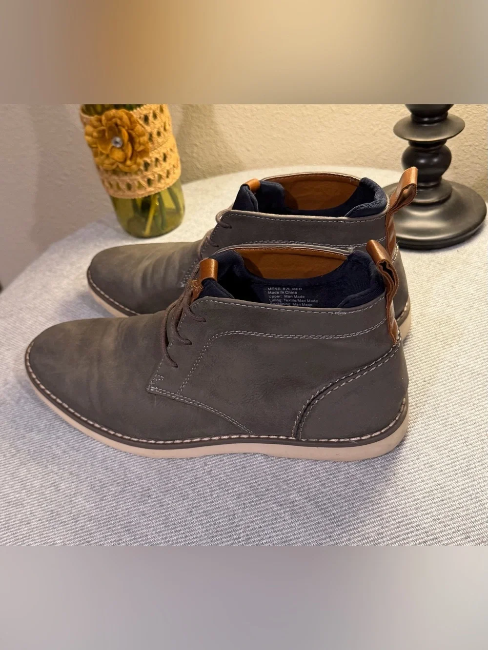 Sonoma Gray Suede Chukka Boots with Tan Accents
